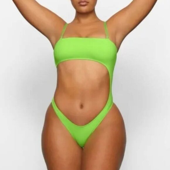 SKIMS Other - SKIMS Recycled Swim Strapless Monokini (Neon Green) XL